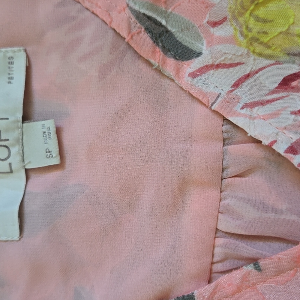 NWOT LOFT Pink Ruffled Blouse - Picture 3 of 5